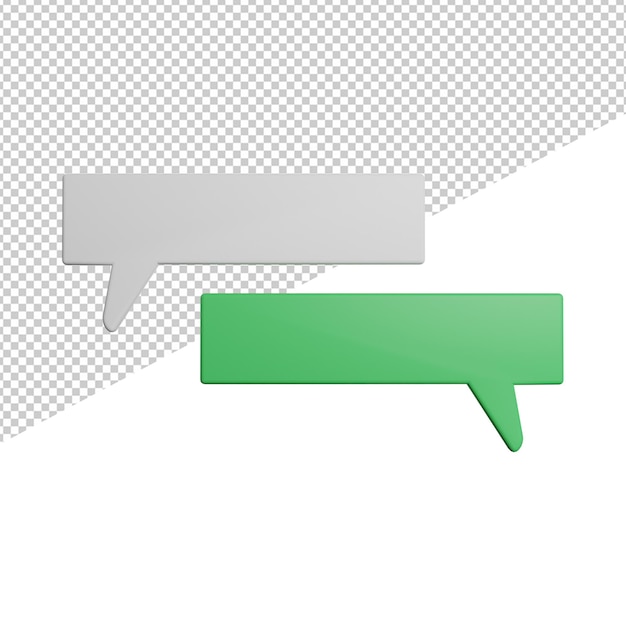 Buble conversando mensagens vista frontal ícone de ilustração de renderização 3d png ou fundo transparente