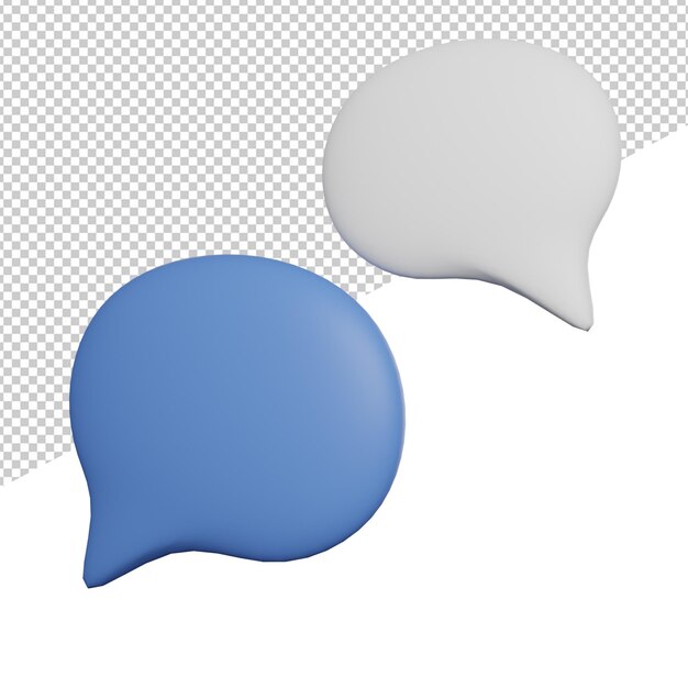 Buble Rede im Chat Seitenansicht 3D-Illustration Rendering Symbol transparenter Hintergrund