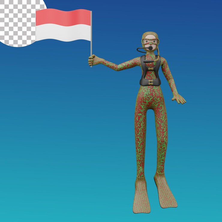 Buceo submarino 3d del ejército 17 de agosto