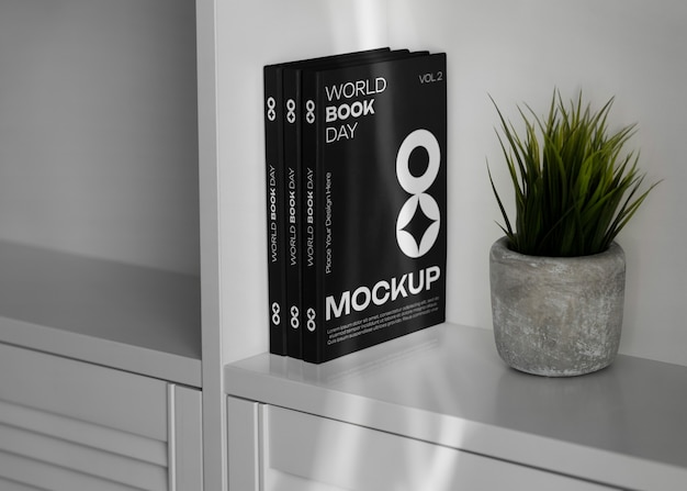 Buch-Mockup mit Lichtern und Schatten