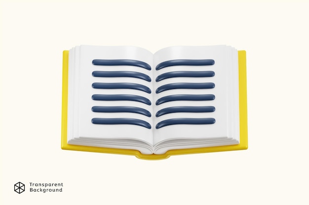 Buch-Symbol 3D-Rendering-Vektor-Illustration