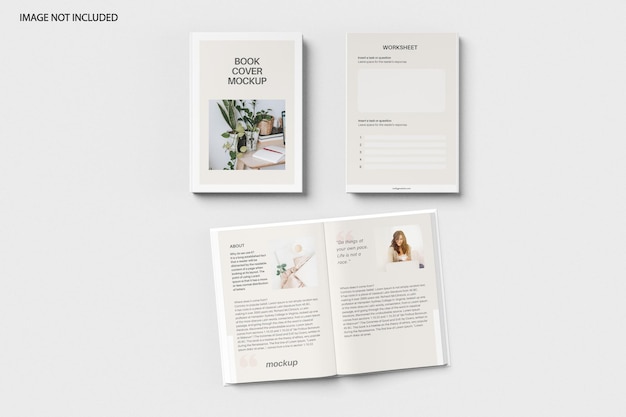 Buchcover und offenes Mockup