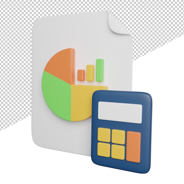 Buchhalter Finanzen Währung Seitenansicht 3D-Rendering-Symbol Illustration auf transparentem Hintergrund