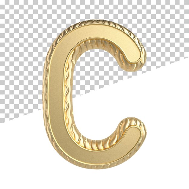 Buchstabe C 3D-Gold-Luxus-Render