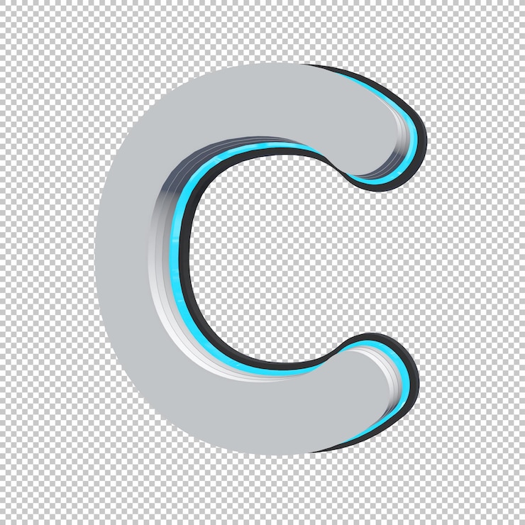 PSD buchstabe c 3d-rendering