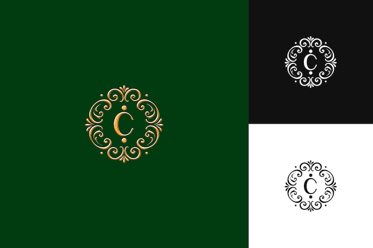 PSD buchstabe c logo mit luxuriöser stimmung buchstabenzeichen logo stil des illustration logo vektordesigns