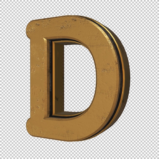 PSD buchstabe d 3d-rendering