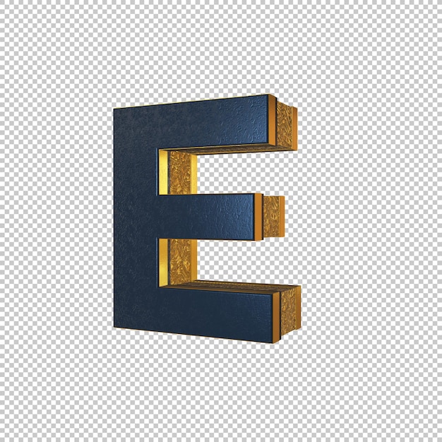 PSD buchstabe e 3d render