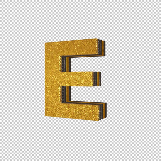 PSD buchstabe e 3d render