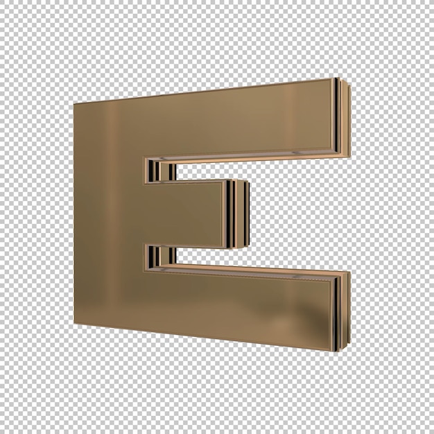 Buchstabe E 3d render