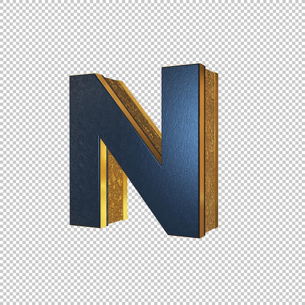 Buchstabe n 3d-rendering