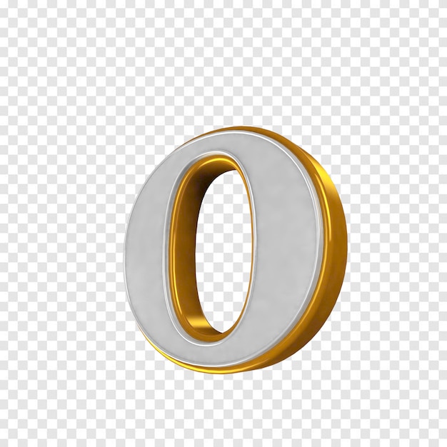Buchstabe o weiß und gold