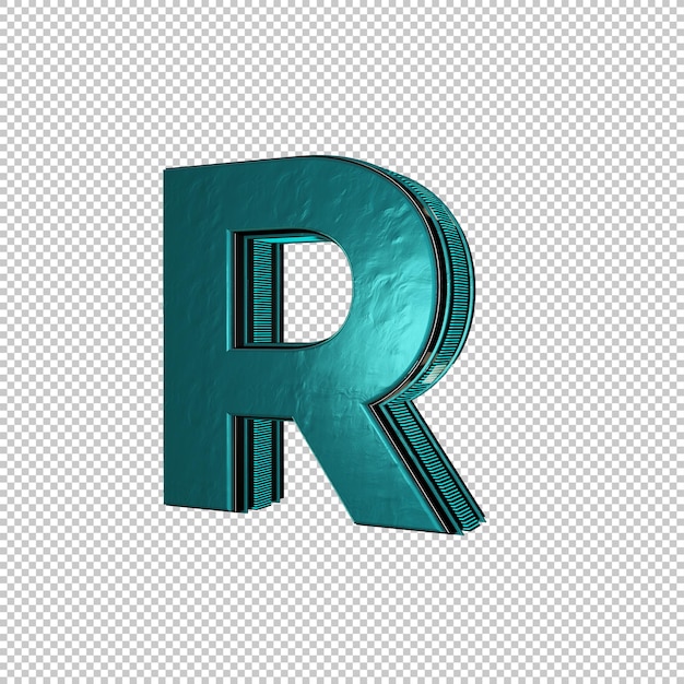 PSD buchstabe r 3d render