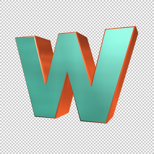 Buchstabe W 3d render