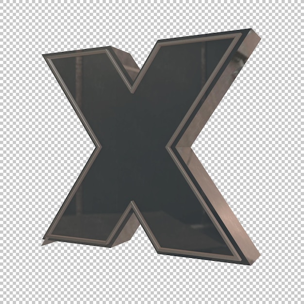 PSD buchstabe x 3d-rendering