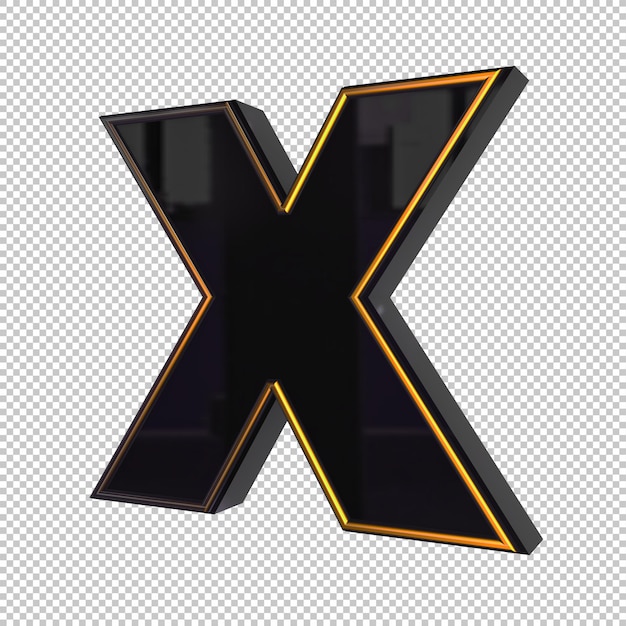 PSD buchstabe x 3d-rendering