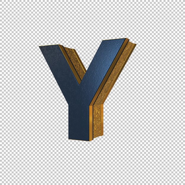 Buchstabe Y 3D-Rendering