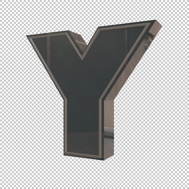 Buchstabe Y 3D-Rendering