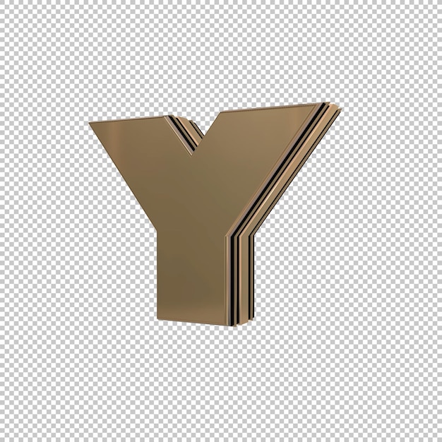 Buchstabe Y 3D-Rendering