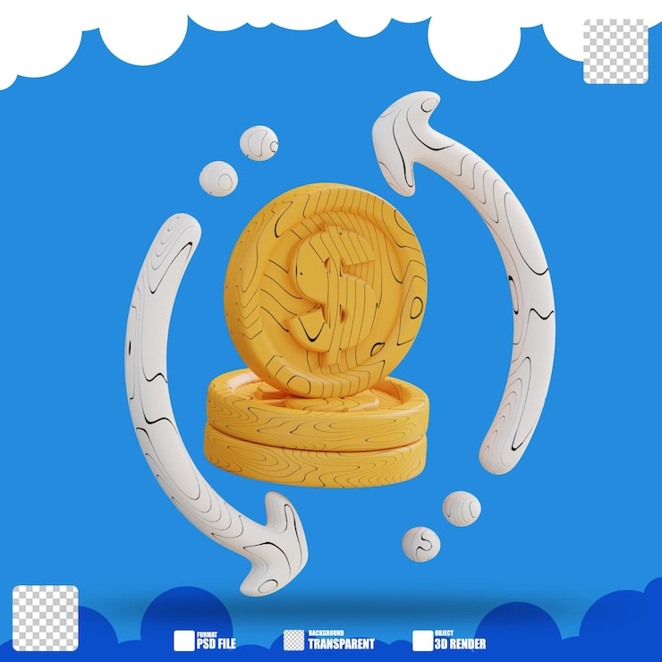 PSD bucle de dinero de ilustración 3d 3