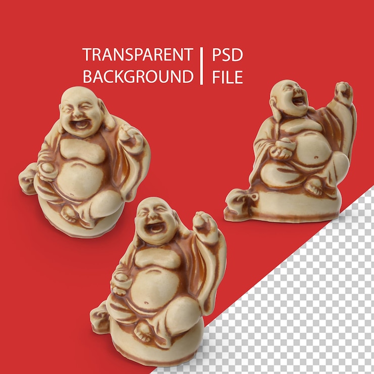PSD buda marfil netsuke png