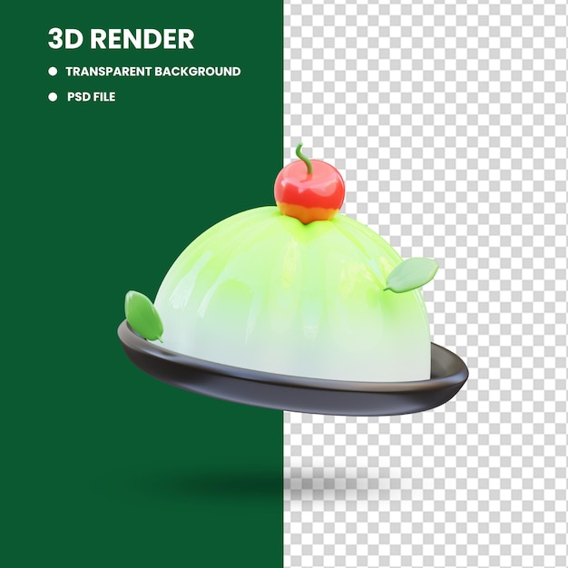 PSD budín de matcha ilustración 3d representación 3d