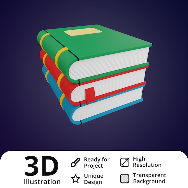 Bücher 3d-darstellung