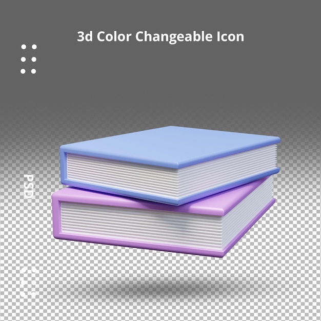 Bücher 3D-Render-Icon-Illustration