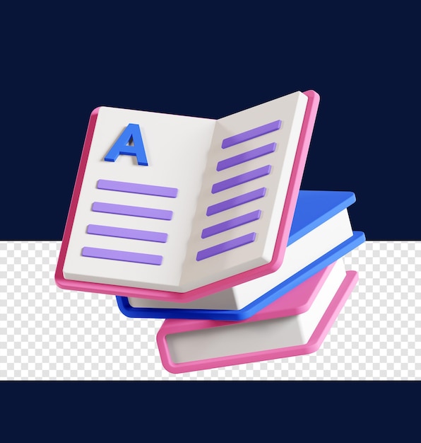 Bücher 3D-Symbol Illustration