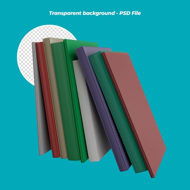 Bücher isoliert 3D-Rendering