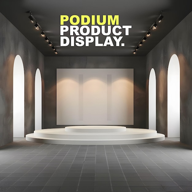 Bühnen- und Podiumsmodell für die Produktpräsentation, Innenarchitektur für die Produktvorstellung