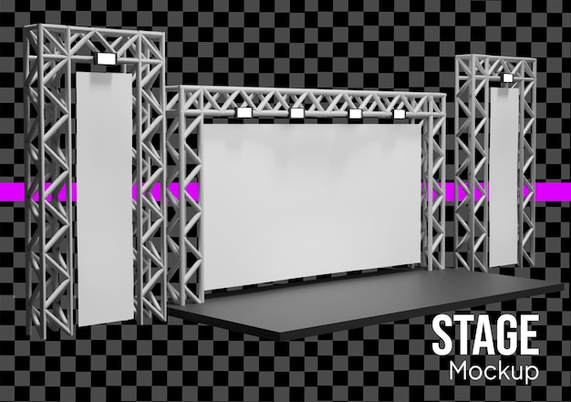 Bühnenmodell mit Truss-System und Beleuchtung
