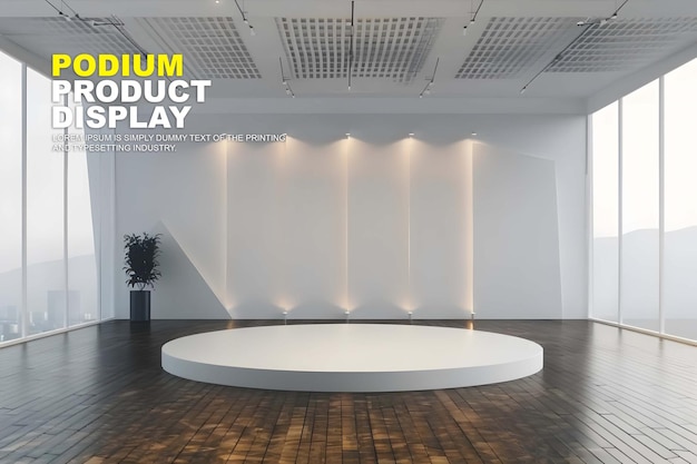 Bühnenpodiumszenen-anzeigemockup für die produktpräsentation podium für die produktvorstellung