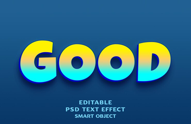 PSD buen diseño de efectos de texto 3d