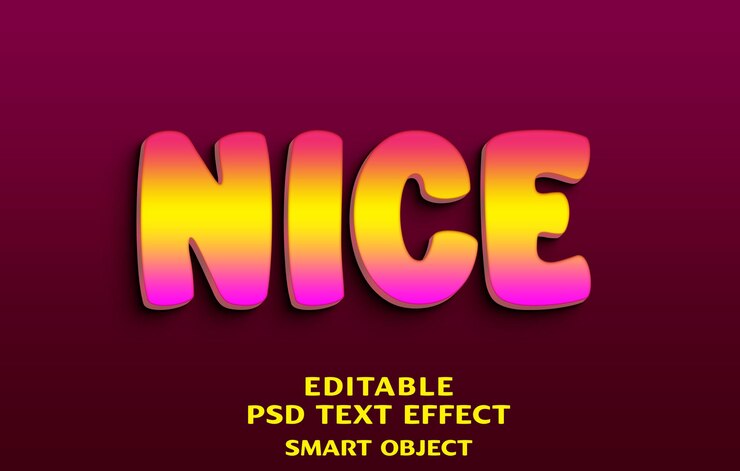 PSD buen diseño de efectos de texto 3d