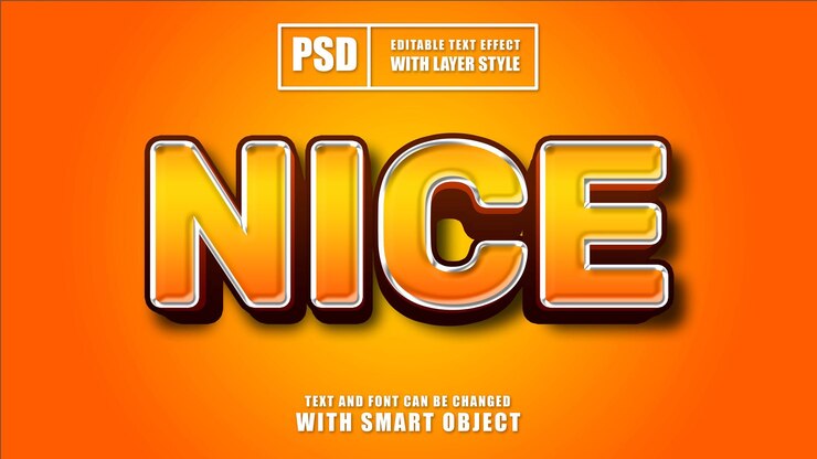 PSD buen efecto de texto editable en 3d psd premium con objeto inteligente