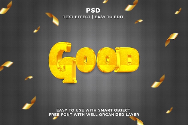 PSD buen efecto de texto photoshop 3d editable estilo psd con fondo
