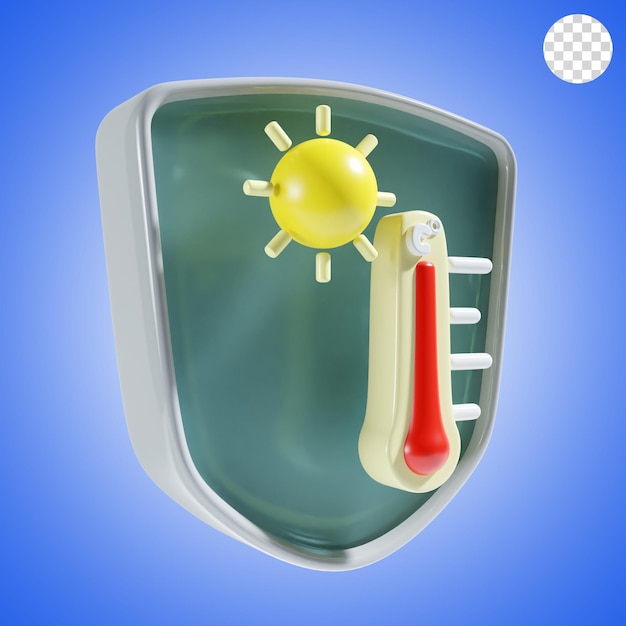 buen tiempo con escudo icono de fondo renderizado en 3D