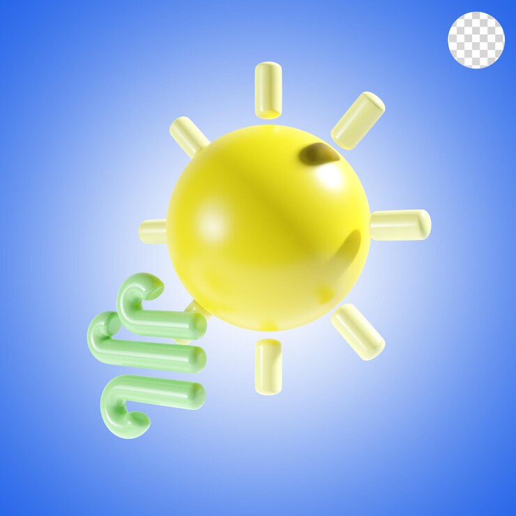 PSD buen tiempo icono 3d render
