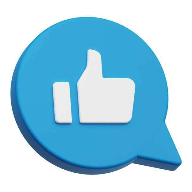 buena revisión chat icono 3D aislado en el fondo blanco