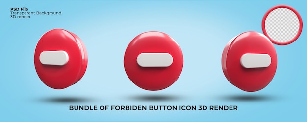 Bündel von 3D rendern sicher verbotene rote Farbe schützen nein