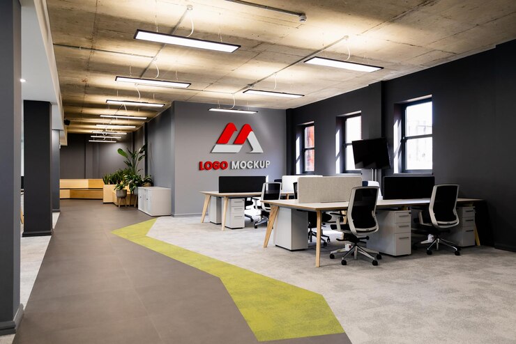 PSD büro-wand-mockup