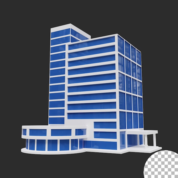 PSD bürogebäude 3d-icon-illustration und 3d-rendering