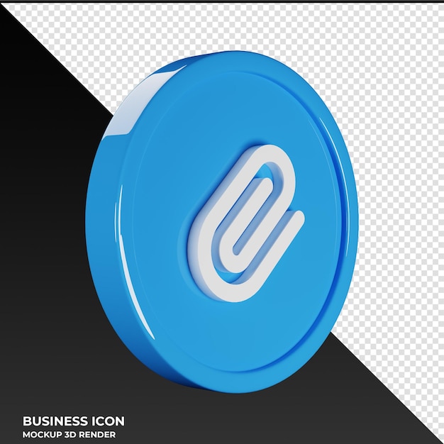 Büroklammer business icon 3d render illustration