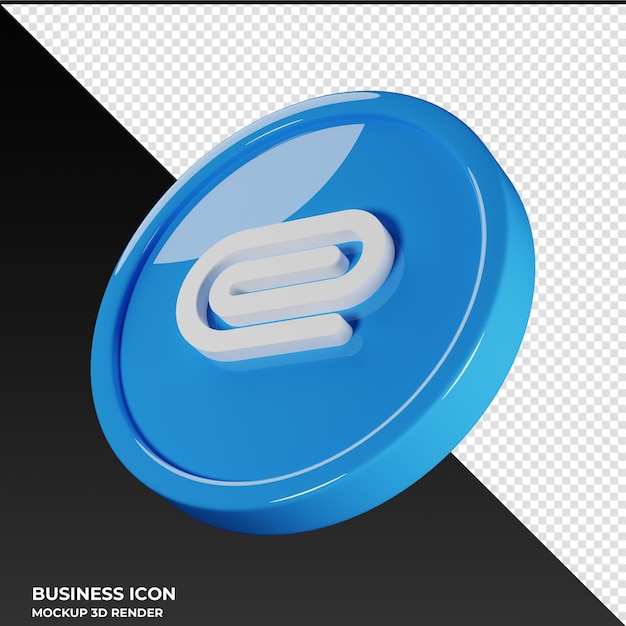 Büroklammer business icon 3d render illustration