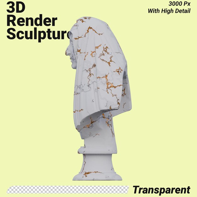 PSD büste von camilla barbadori statue 3d rendert isoliert perfekt für ihr design