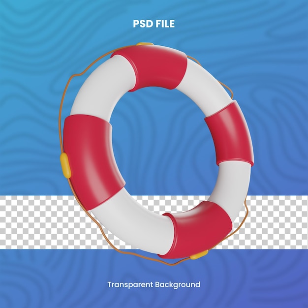 Buey salvavidas 3d Render de alta calidad Protección y seguridad Fondo transparente