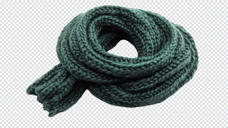 PSD bufanda de invierno de lana gruesa en verde oscuro perfecta para la moda y los accesorios para el clima frío