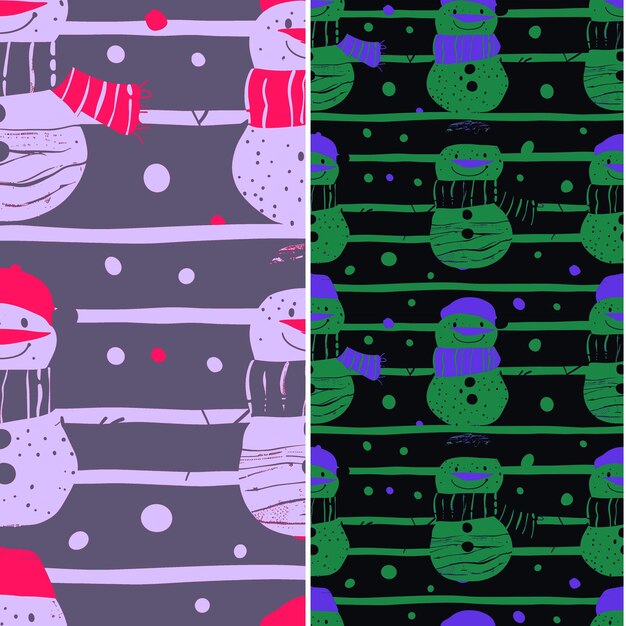 Bufandas acogedoras con formas de muñeco de nieve y diseño de arte de línea con diseños de patrones vectoriales de St Illustration