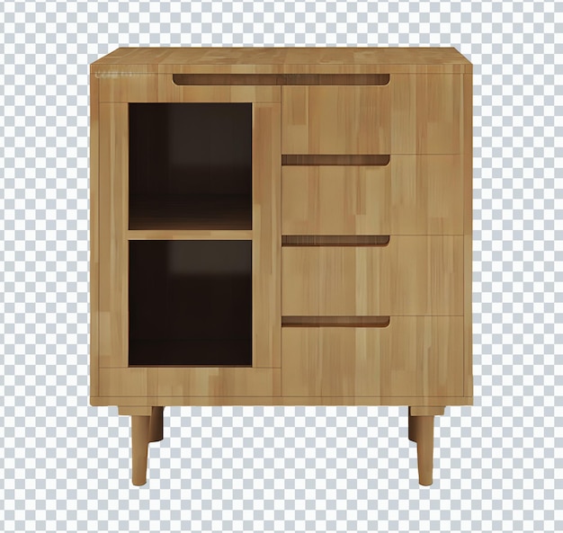 PSD buffet moderne en bois. transparent.